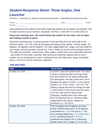 Angled Projectile Motion Phenomena-Based Lesson: Three Angles, One Launcher Student Response Sheet sample page