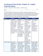 Angled Projectile Motion Vocabulary Choice Board sample page