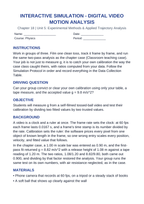 Digital Video Motion Analysis Interactive Simulation sample page