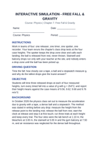 Free Fall & Gravity Interactive Simulation sample page