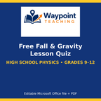 Free Fall & Gravity Lesson Quiz cover