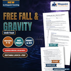 Free Fall & Gravity Spanish Unit Test cover