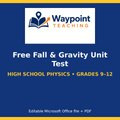 Free Fall & Gravity Unit Test cover