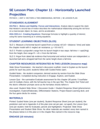 Horizontally Launched Projectiles 5E Lesson Plan sample page