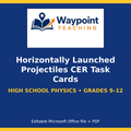 Horizontally Launched Projectiles CER Task Cards cover