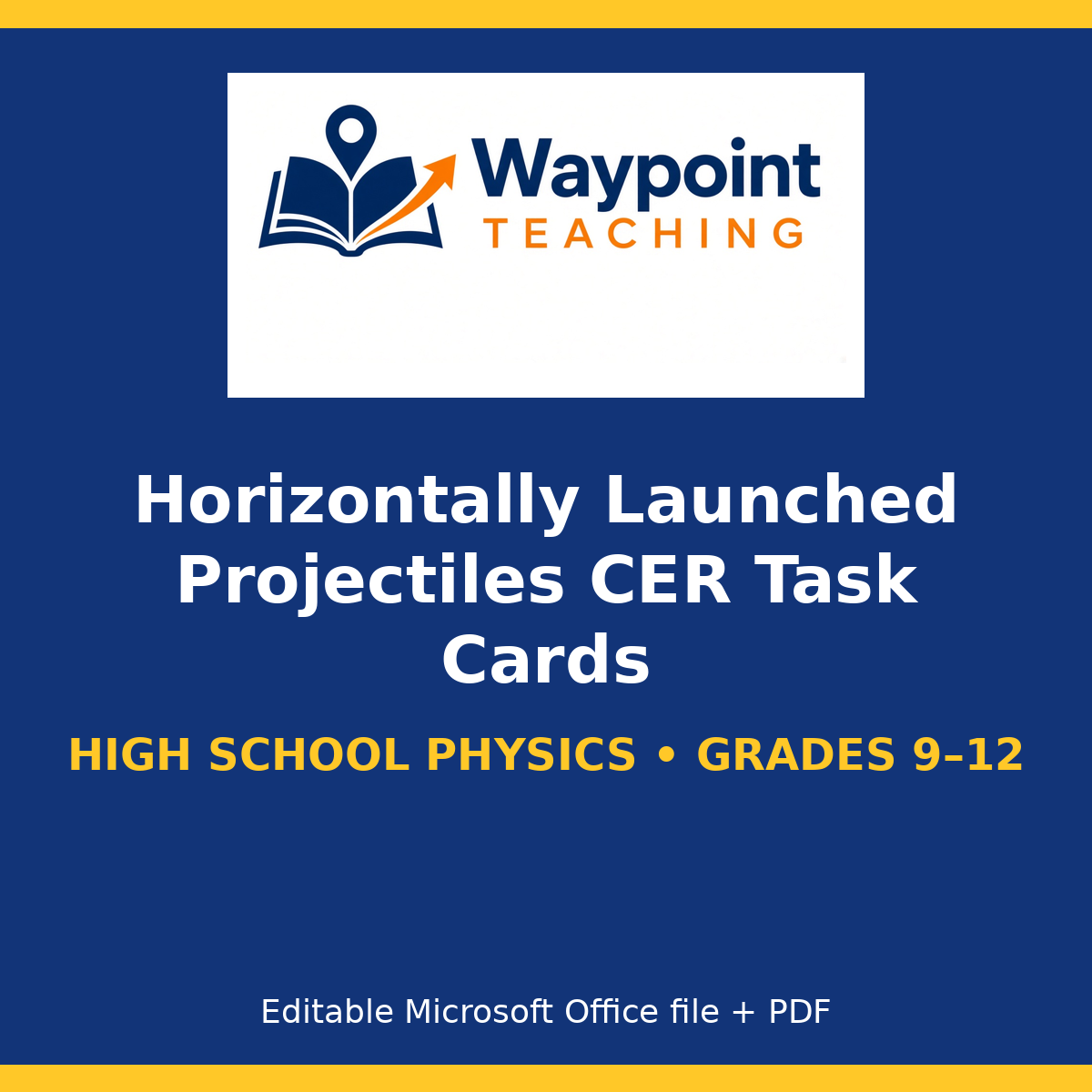 Horizontally Launched Projectiles CER Task Cards cover