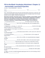 Horizontally Launched Projectiles Fill-in-the-Blank Vocabulary Worksheet sample page
