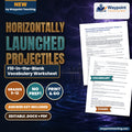 Horizontally Launched Projectiles Fill-in-the-Blank Vocabulary Worksheet cover