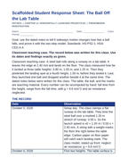 Horizontally Launched Projectiles Scaffolded Phenomena-Based Lesson: The Ball Off the Lab Table Student Response Sheet sample page
