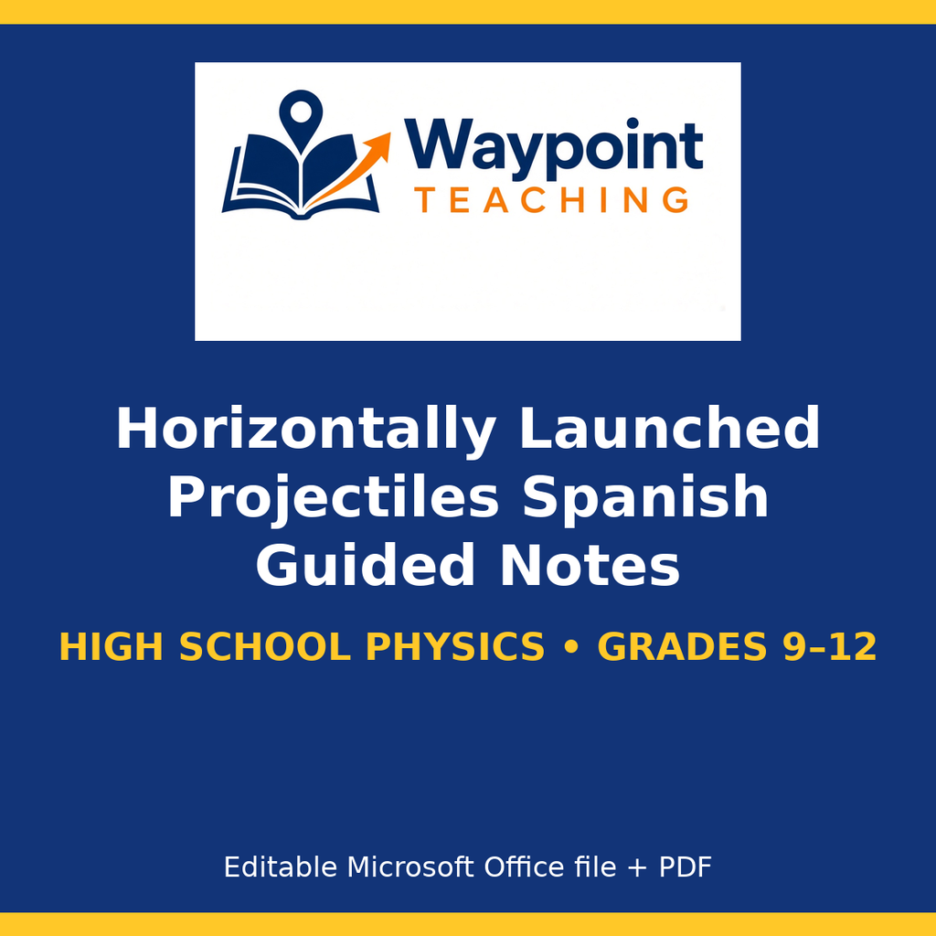 Horizontally Launched Projectiles Spanish Guided Notes cover