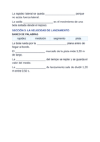 Horizontally Launched Projectiles Spanish Guided Notes sample page