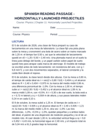 Horizontally Launched Projectiles Spanish Reading Passage & Comprehension Questions sample page