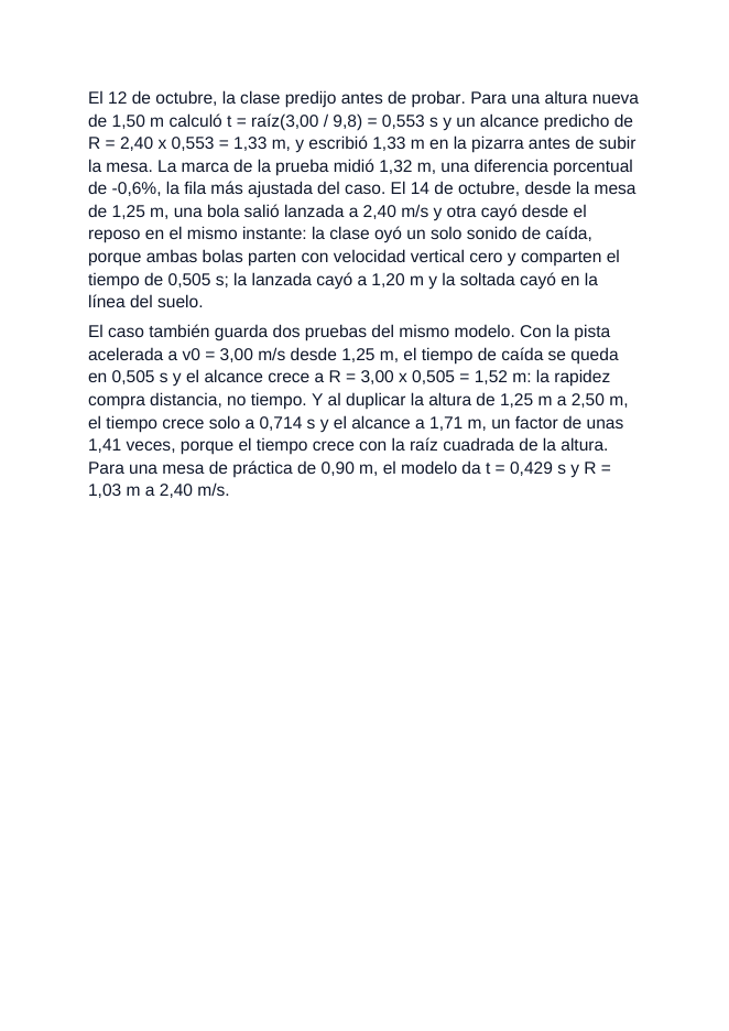 Horizontally Launched Projectiles Spanish Reading Passage & Comprehension Questions sample page
