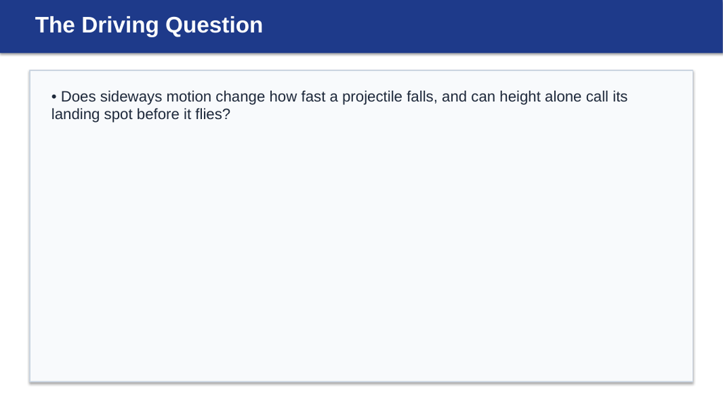 Horizontally Launched Projectiles Substitute Slideshow & Teacher Guide sample page