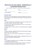 Horizontally Launched Projectiles Truth or Lie Challenge sample page