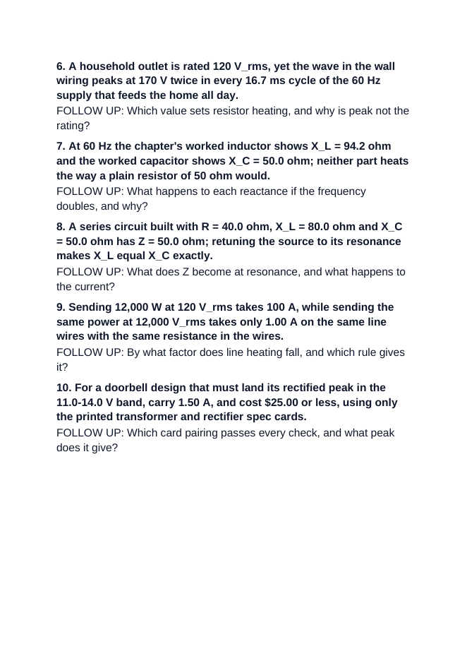 Alternating Current & Transformers Critical Thinking Prompts sample page
