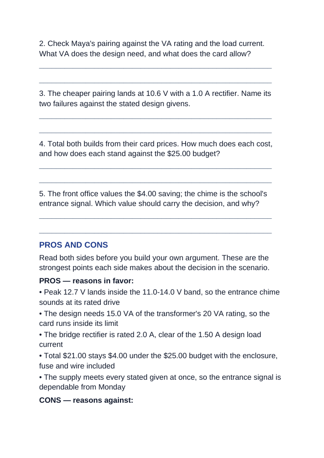 Alternating Current & Transformers Real-World Case Study sample page