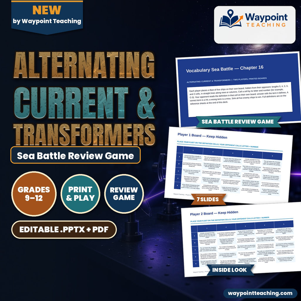 Alternating Current & Transformers Sea Battle Review Game cover