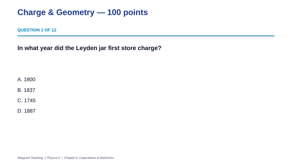 Capacitance & Dielectrics Trivia Board Game sample page