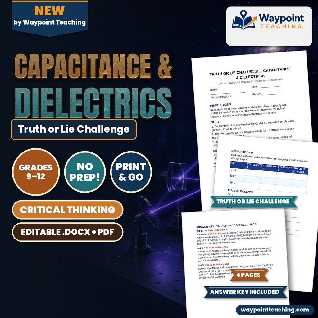 Capacitance & Dielectrics Truth or Lie Challenge cover