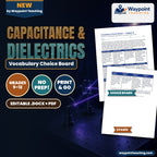 Capacitance & Dielectrics Vocabulary Choice Board cover