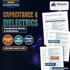 Capacitance & Dielectrics Vocabulary Words & Definitions cover