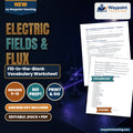 Electric Fields & Flux Fill-in-the-Blank Vocabulary Worksheet cover