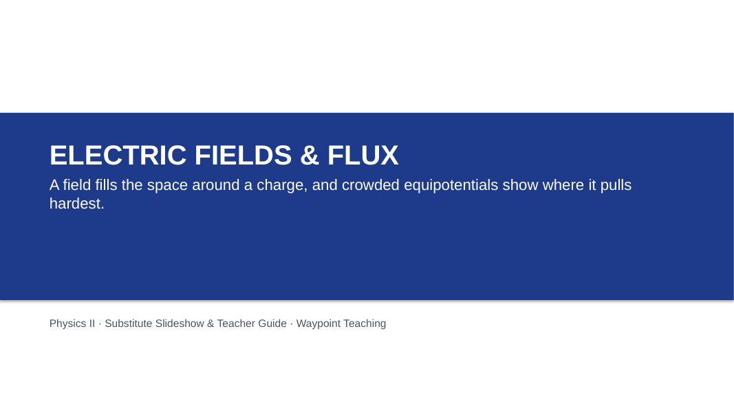 Electric Fields & Flux Substitute Slideshow & Teacher Guide sample page