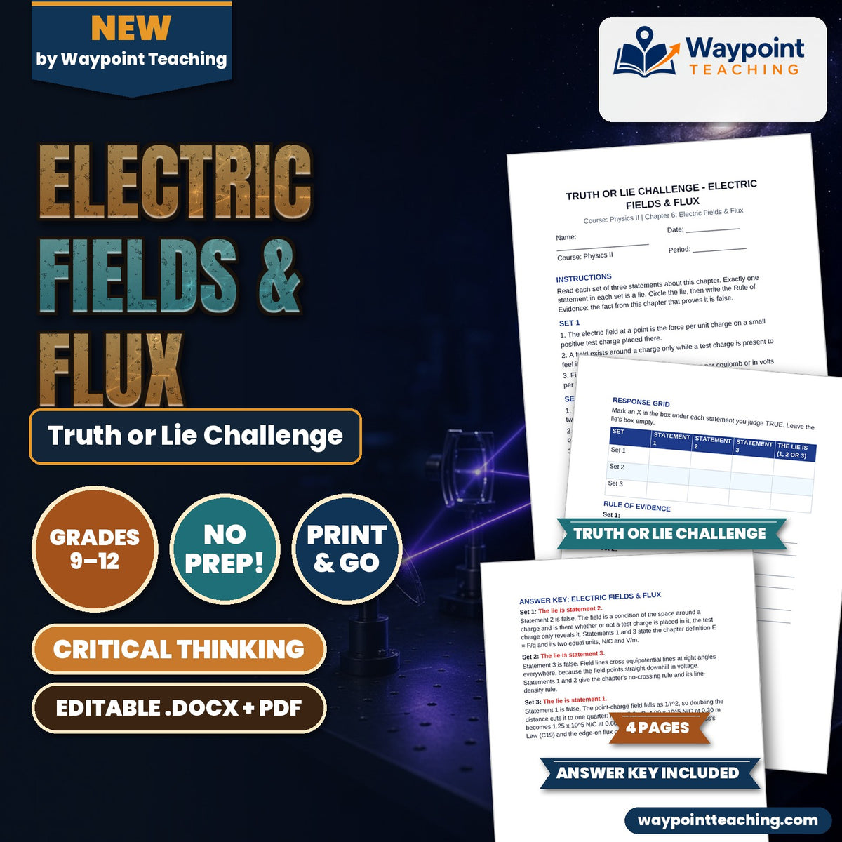 Electric Fields & Flux Truth or Lie Challenge cover