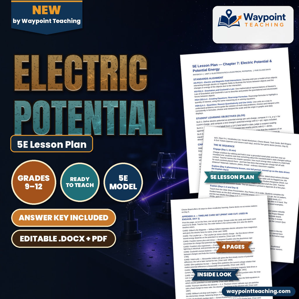 Electric Potential 5E Lesson Plan cover