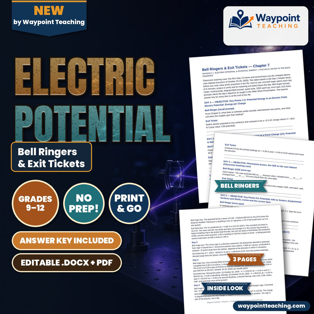Electric Potential Bell Ringers & Exit Tickets cover