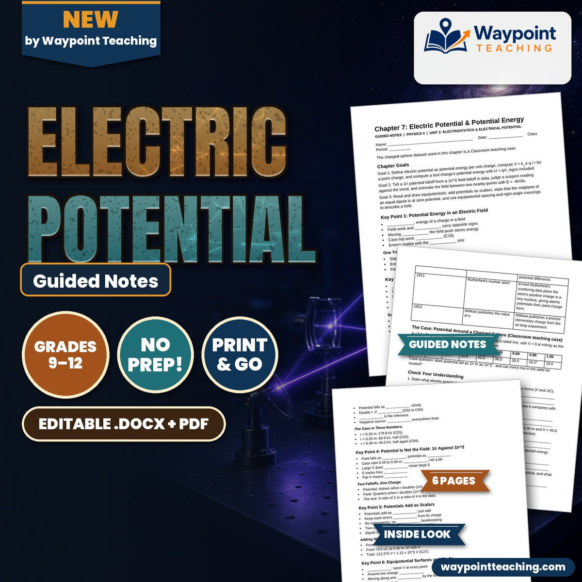 Electric Potential Guided Notes cover