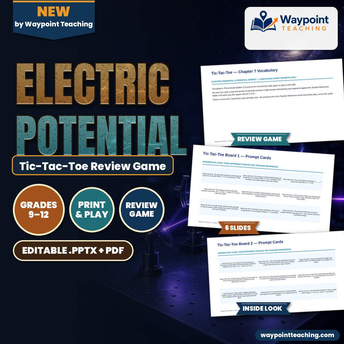 Electric Potential Tic-Tac-Toe Review Game cover