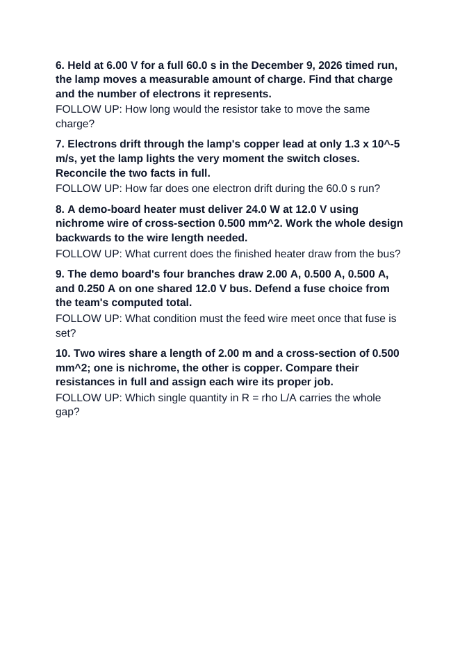 Electrical Resistance & Ohm's Law Critical Thinking Prompts sample page