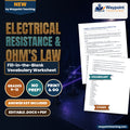 Electrical Resistance & Ohm's Law Fill-in-the-Blank Vocabulary Worksheet cover
