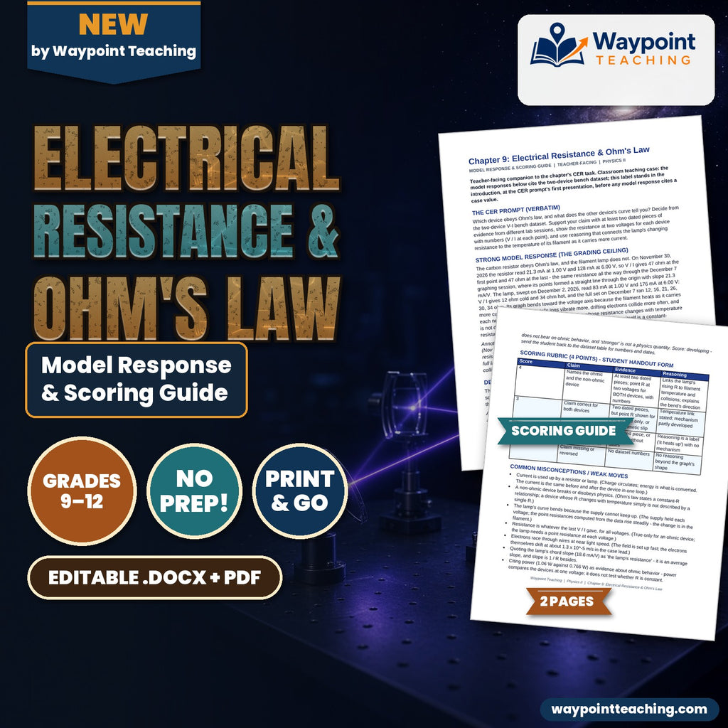 Electrical Resistance & Ohm's Law Model Response & Scoring Guide cover