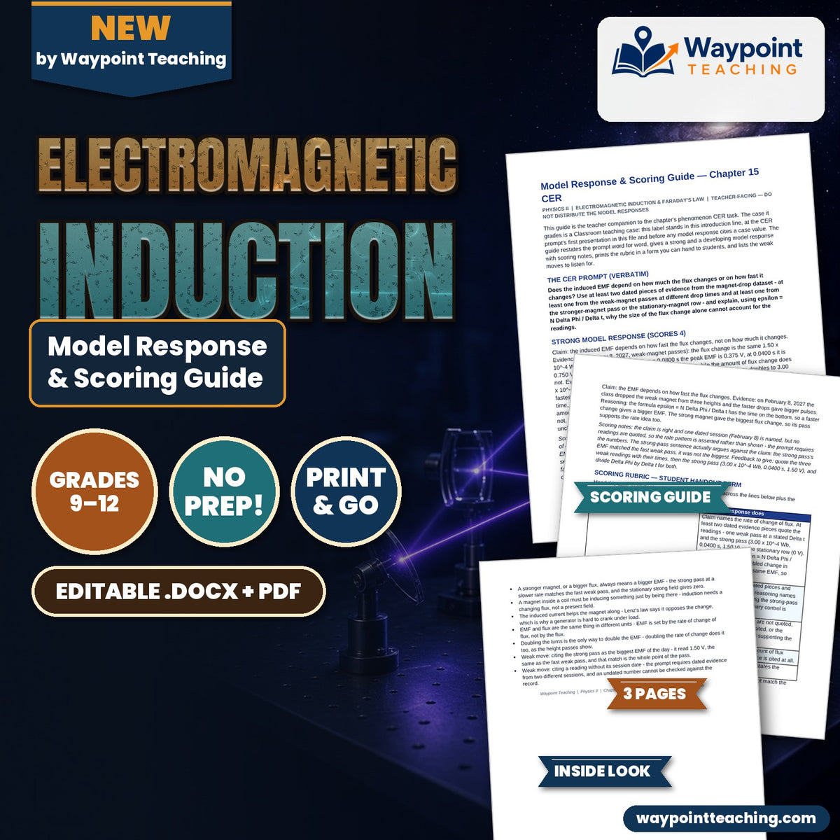 Electromagnetic Induction Model Response & Scoring Guide cover