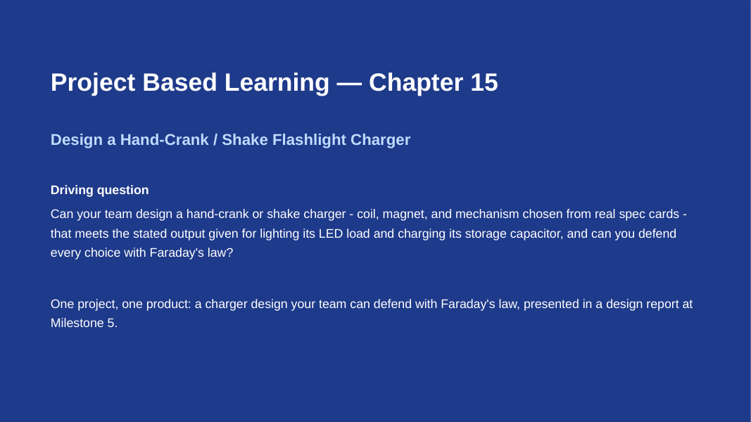 Electromagnetic Induction Project-Based Learning Activity sample page
