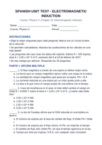 Electromagnetic Induction Spanish Unit Test sample page