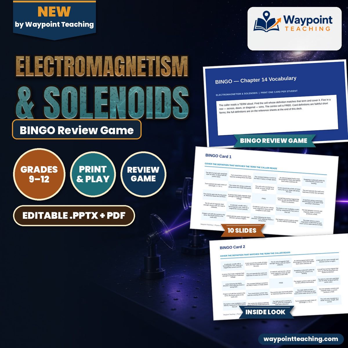 Electromagnetism & Solenoids BINGO Review Game cover