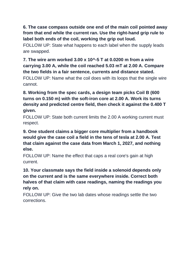 Electromagnetism & Solenoids Critical Thinking Prompts sample page