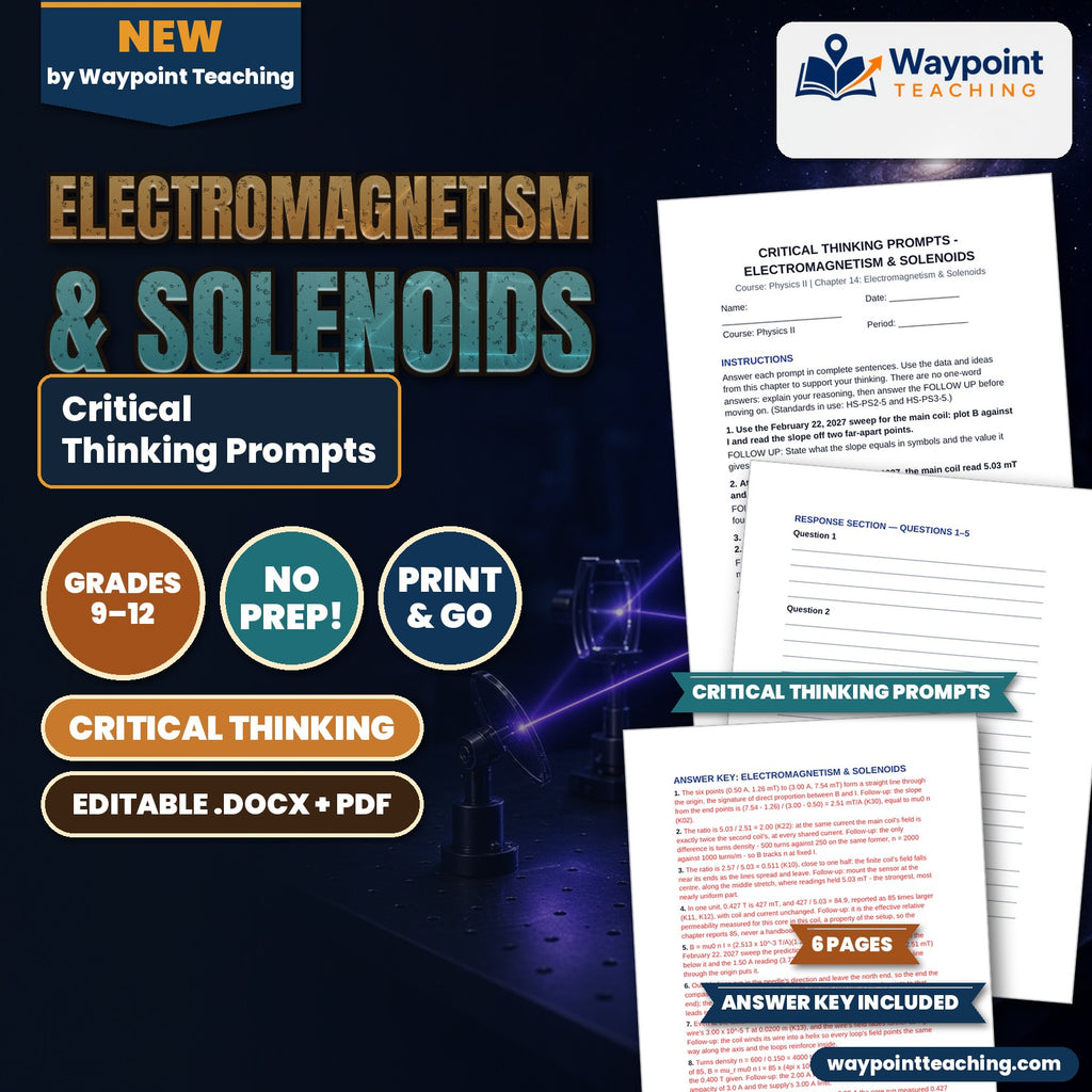 Electromagnetism & Solenoids Critical Thinking Prompts cover