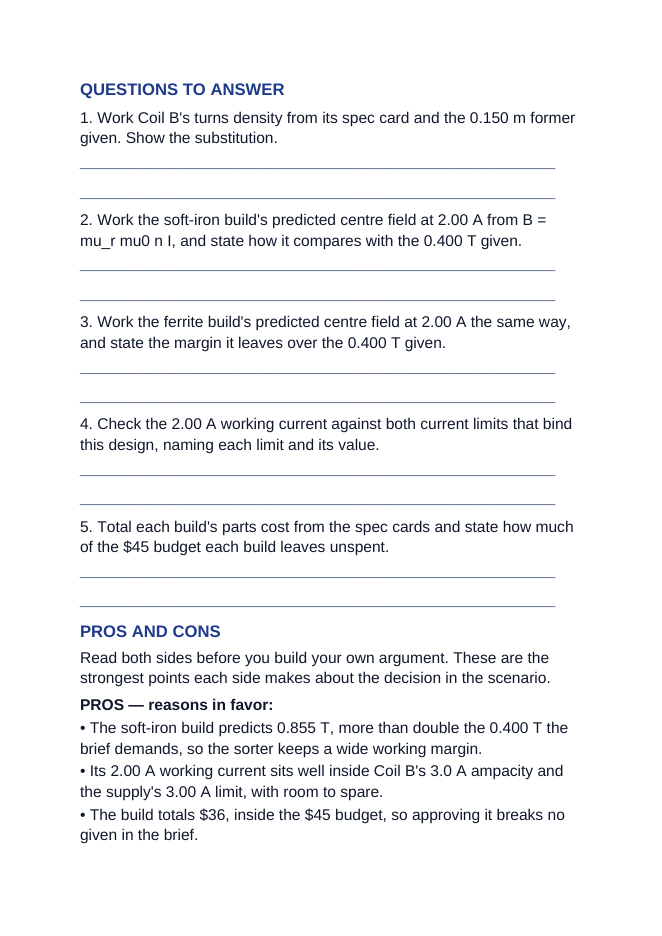 Electromagnetism & Solenoids Real-World Case Study sample page