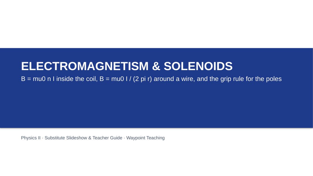 Electromagnetism & Solenoids Substitute Slideshow & Teacher Guide sample page