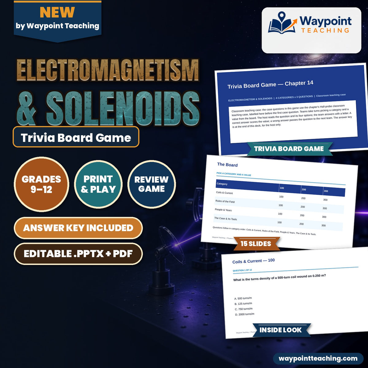 Electromagnetism & Solenoids Trivia Board Game cover