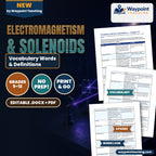 Electromagnetism & Solenoids Vocabulary Words & Definitions cover