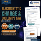 Electrostatic Charge & Coulomb's Law Lesson Quiz cover