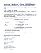 Fluid Dynamics Fill-in-the-Blank Vocabulary Worksheet sample page