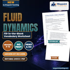 Fluid Dynamics Fill-in-the-Blank Vocabulary Worksheet cover