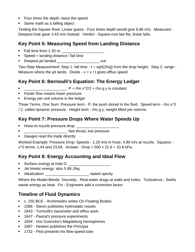 Fluid Dynamics Guided Notes sample page